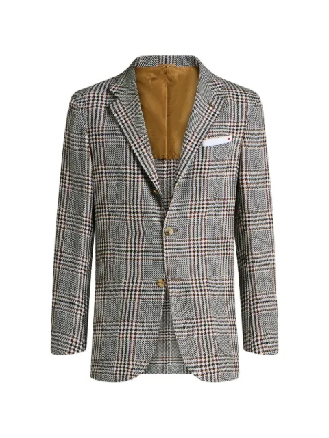 Kiton checked single-breasted blazer