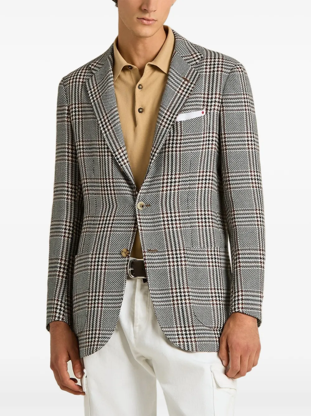 Kiton Geruite blazer Zwart