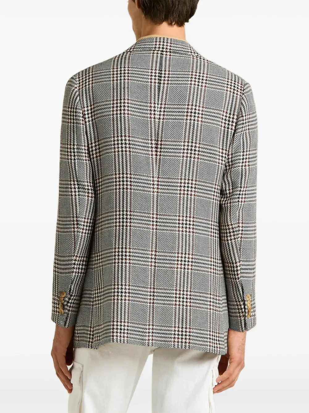 Kiton Geruite blazer Zwart