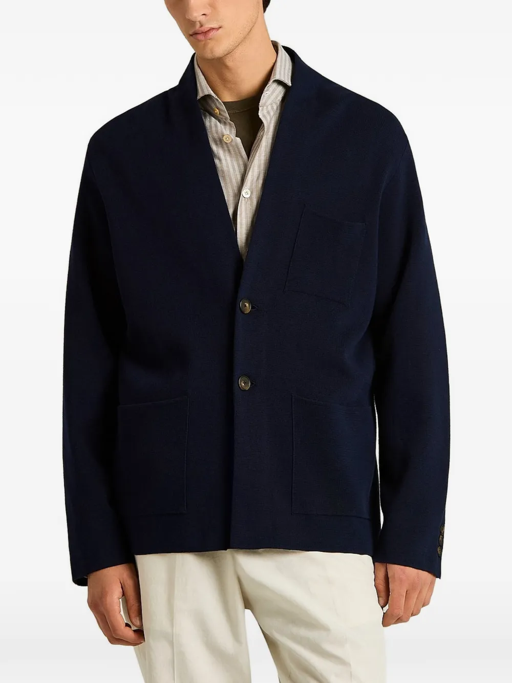 Kiton Vest met opgestikte zak Blauw