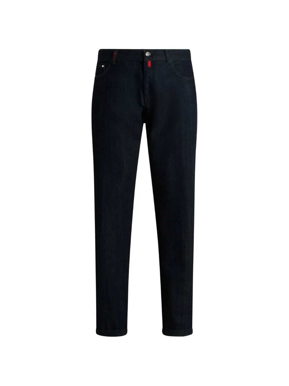 Kiton Straight jeans met knopen Blauw