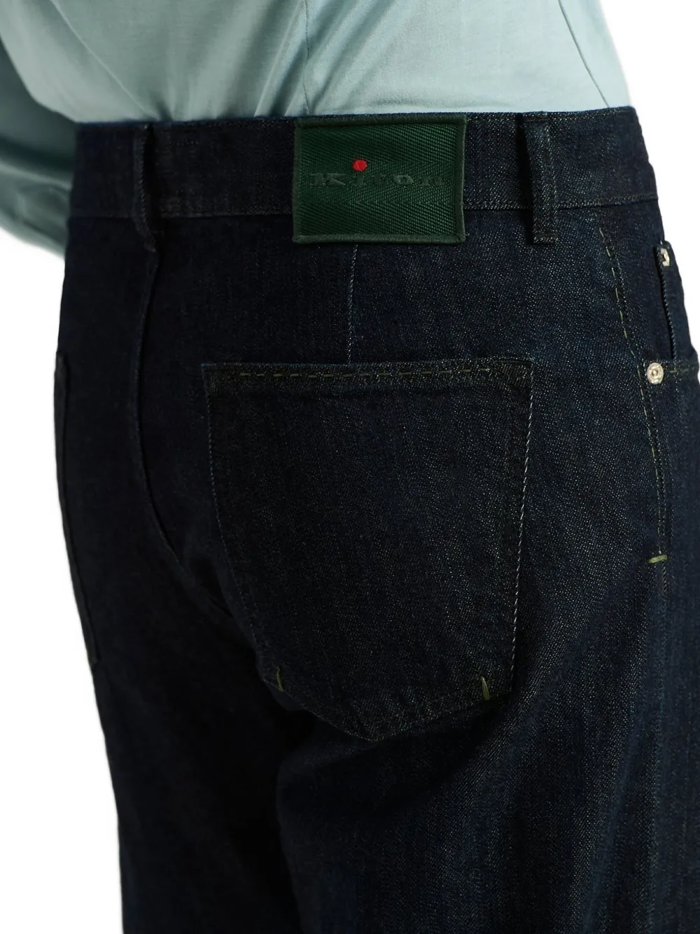 Kiton Straight jeans met knopen Blauw