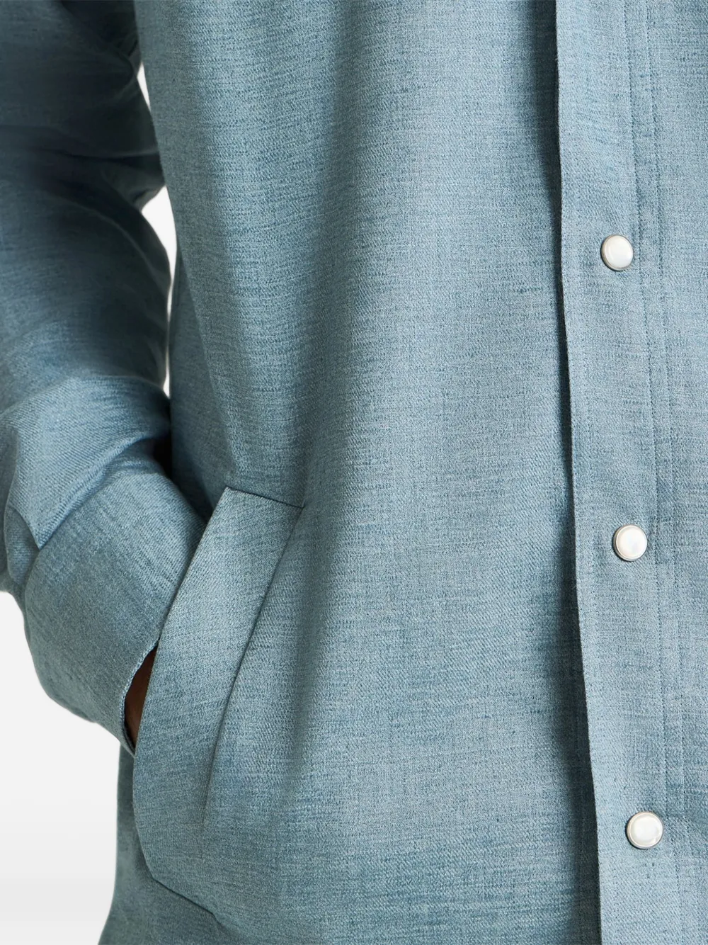 Kiton Mariano overhemd met capuchon Blauw