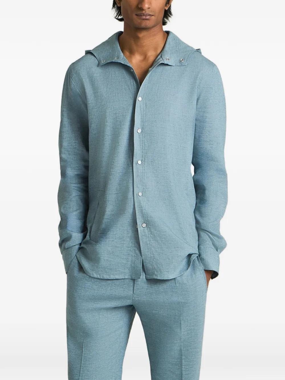 Kiton Mariano overhemd met capuchon Blauw