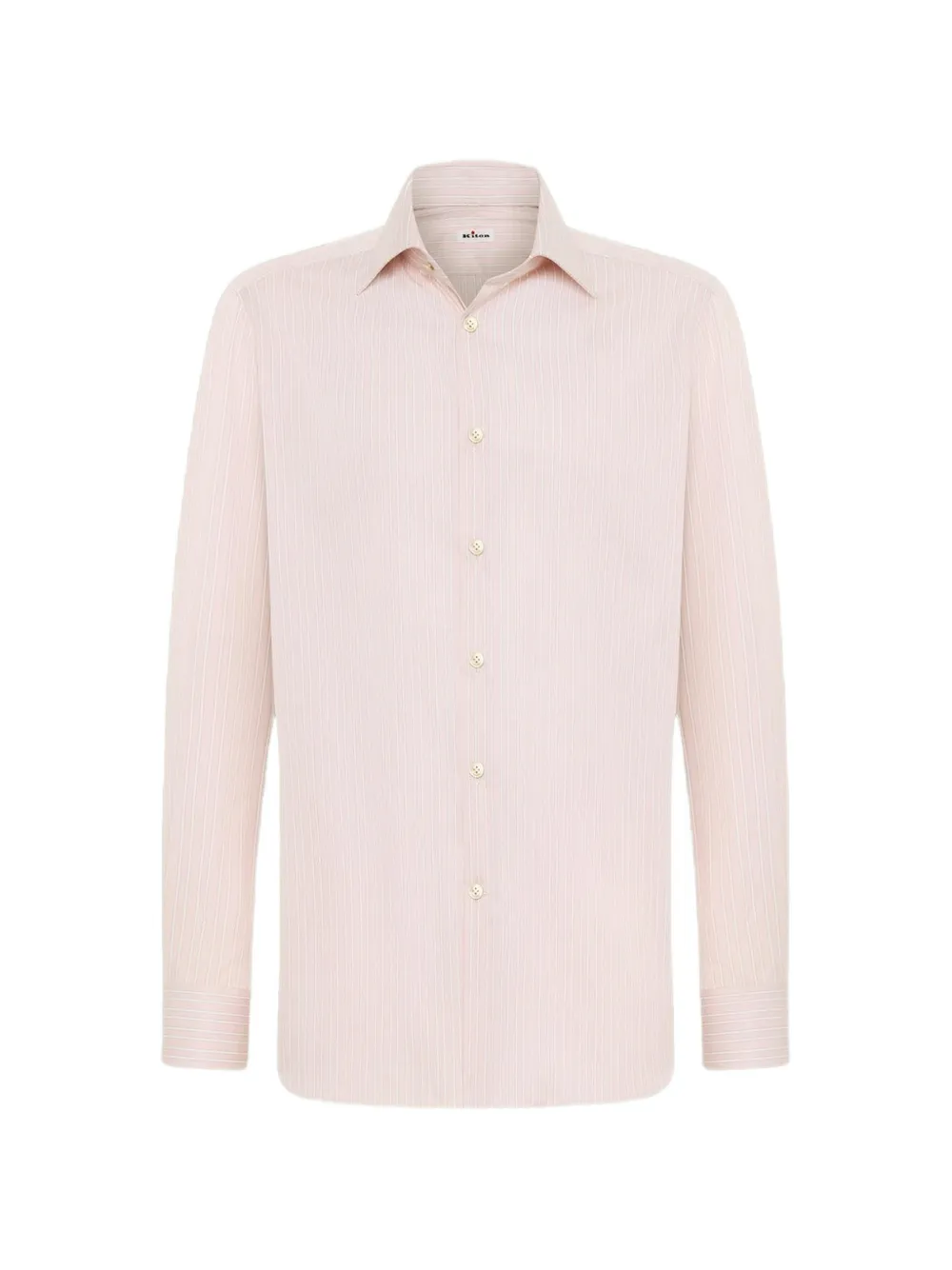 Kiton Gestreept katoenen overhemd Roze