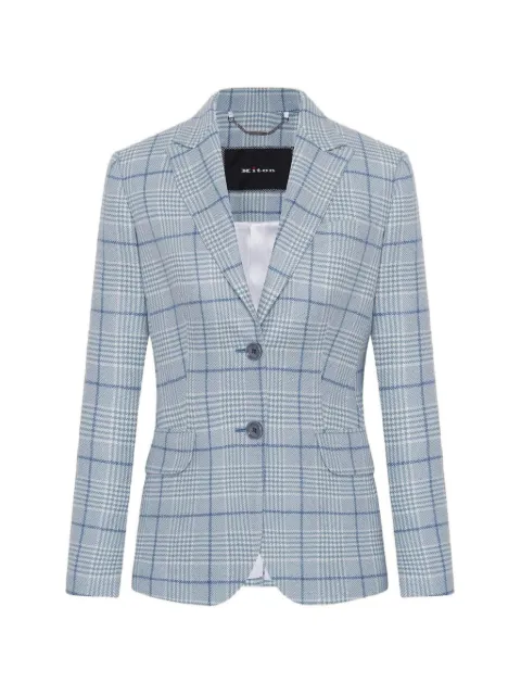 Kiton checked single-breasted blazer