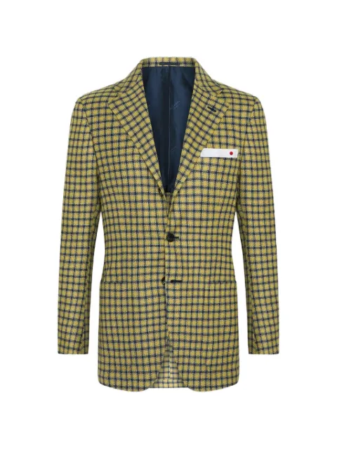 Kiton micro-check single-breasted blazer