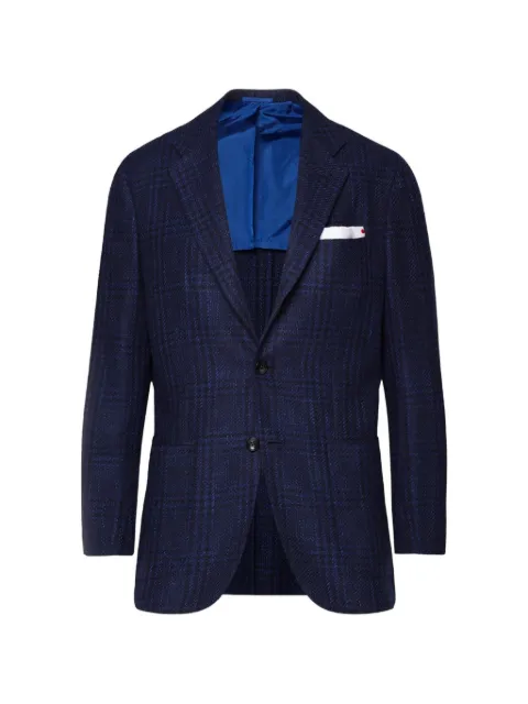 Kiton checked single-breasted blazer