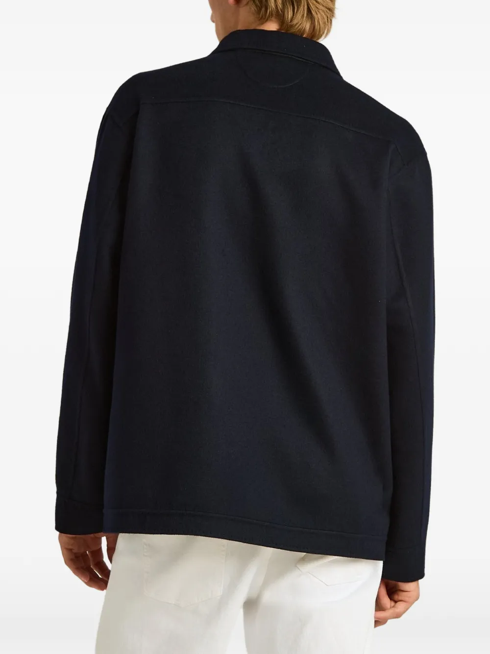 Kiton long-sleeve flap-pocket shirt jacket Blauw