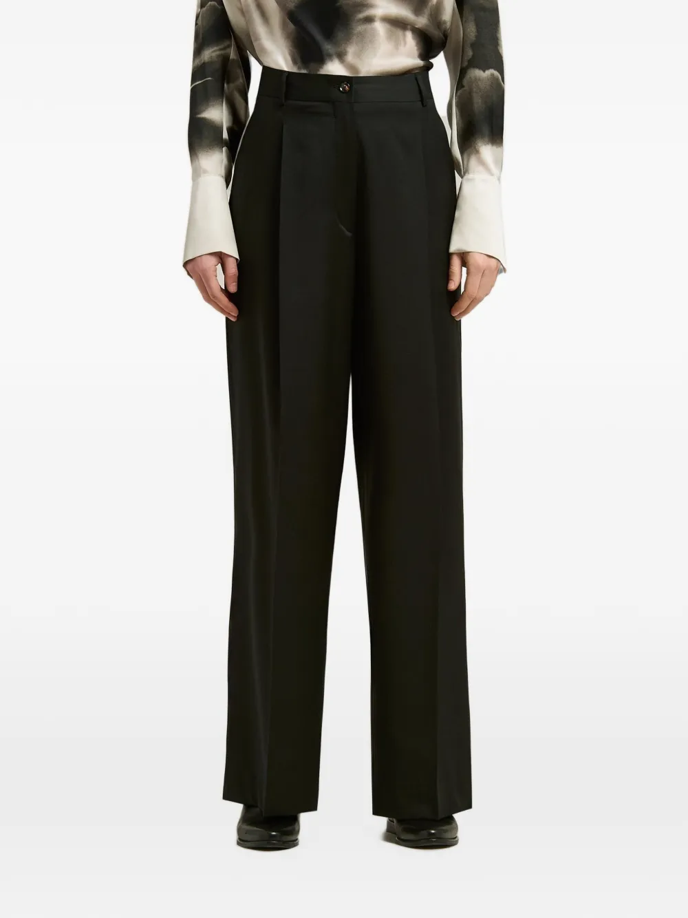 Kiton belt-loop pleated palazzo pants Zwart