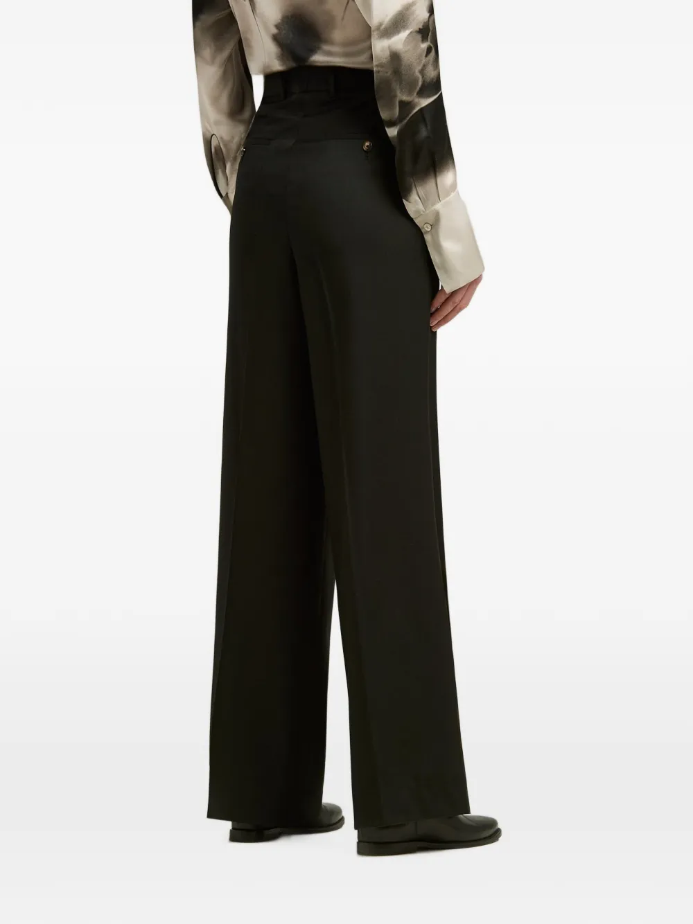 Kiton belt-loop pleated palazzo pants Zwart