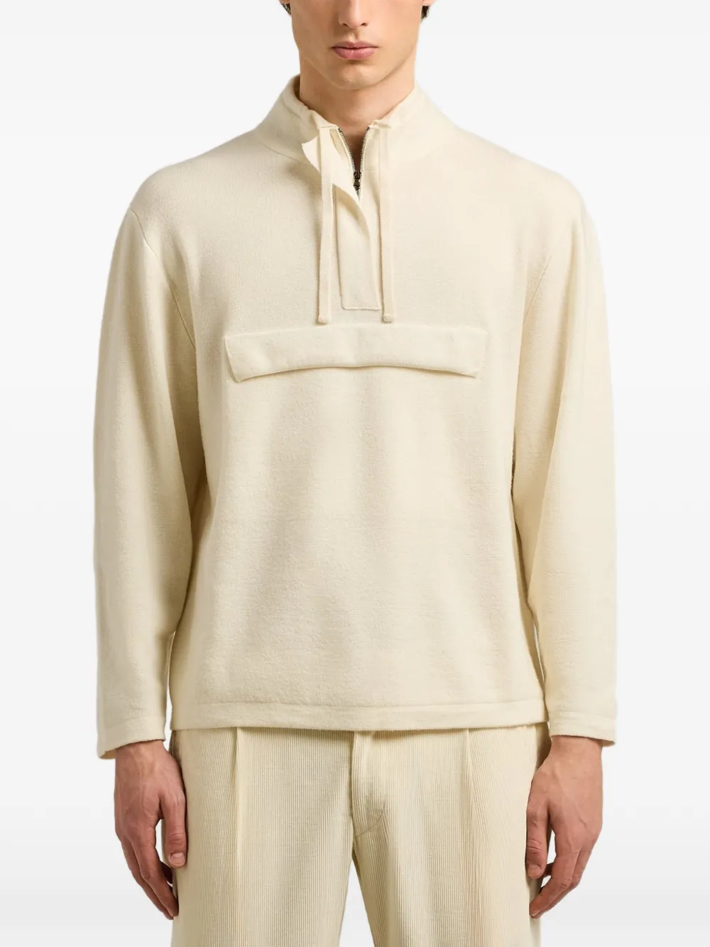 Kiton quarter-zip cashmere sweater Beige