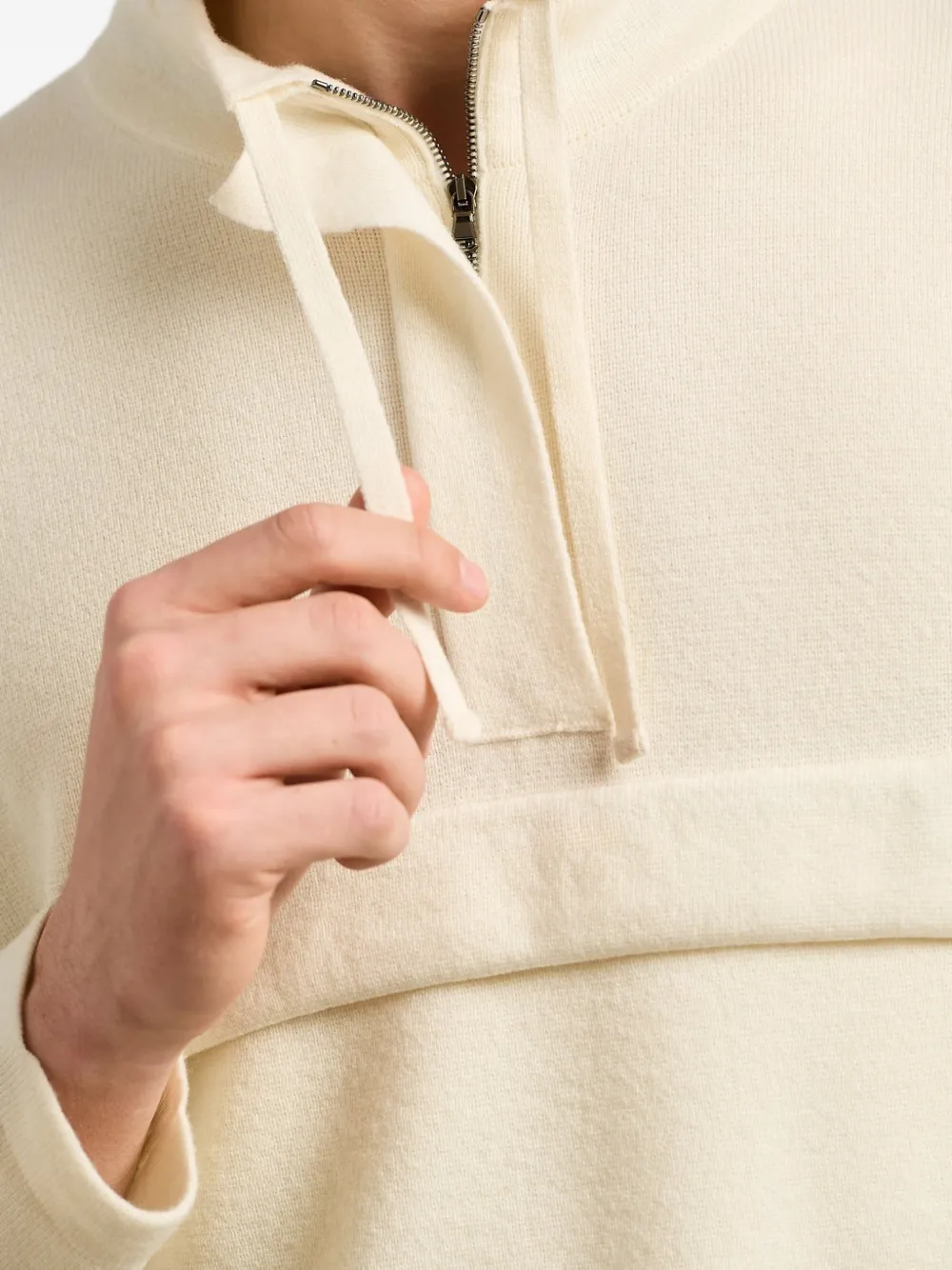 Kiton quarter-zip cashmere sweater Beige