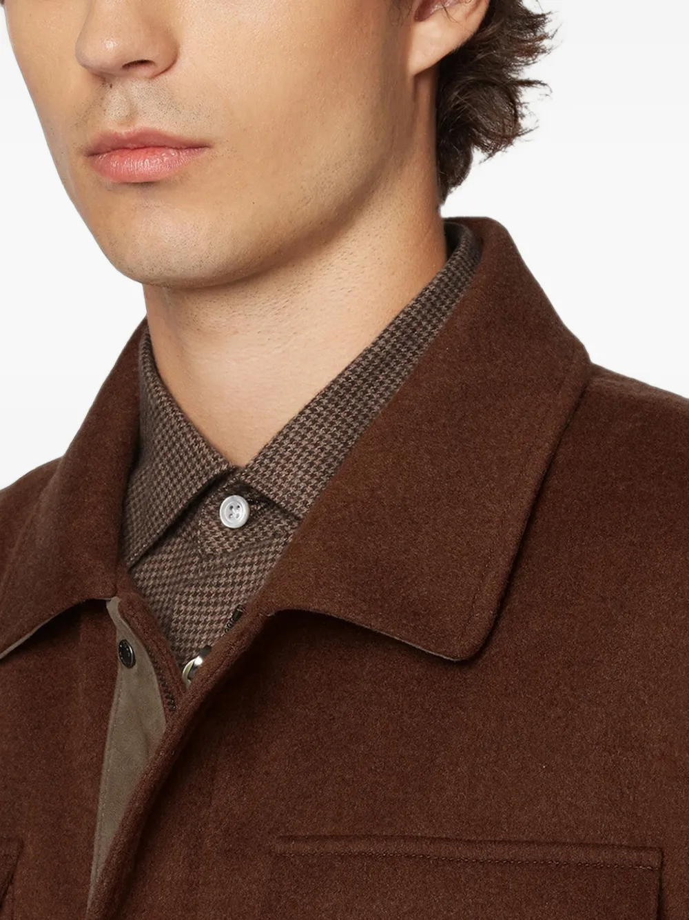 Kiton Kasjmier cargo jack met bever-effect Bruin