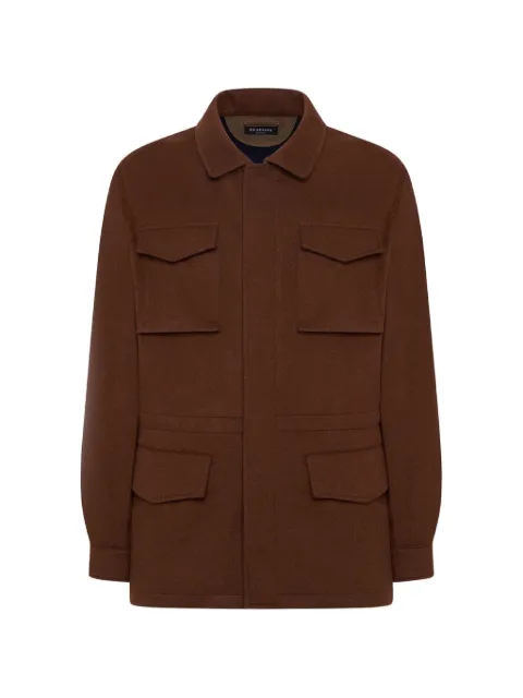 Kiton beaver-effect cashmere utility jacket