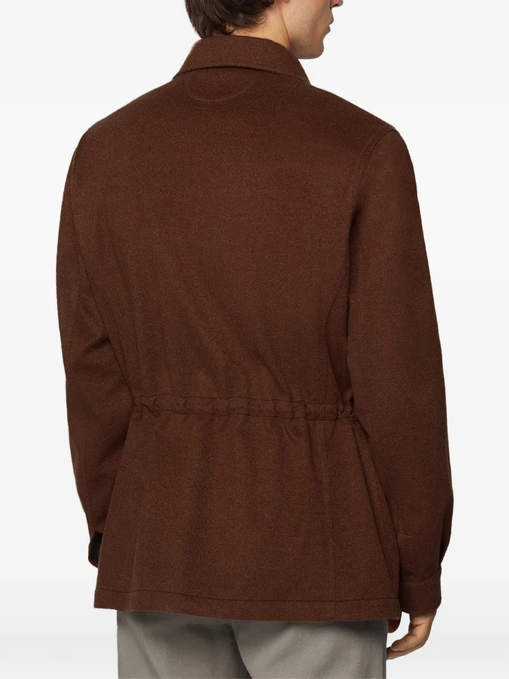 Kiton Kasjmier cargo jack met bever-effect Bruin