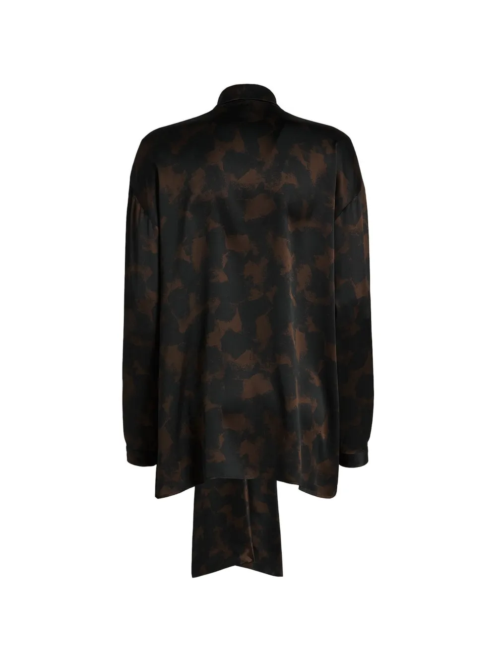 Kiton abstract-print scarf-neck shirt Zwart