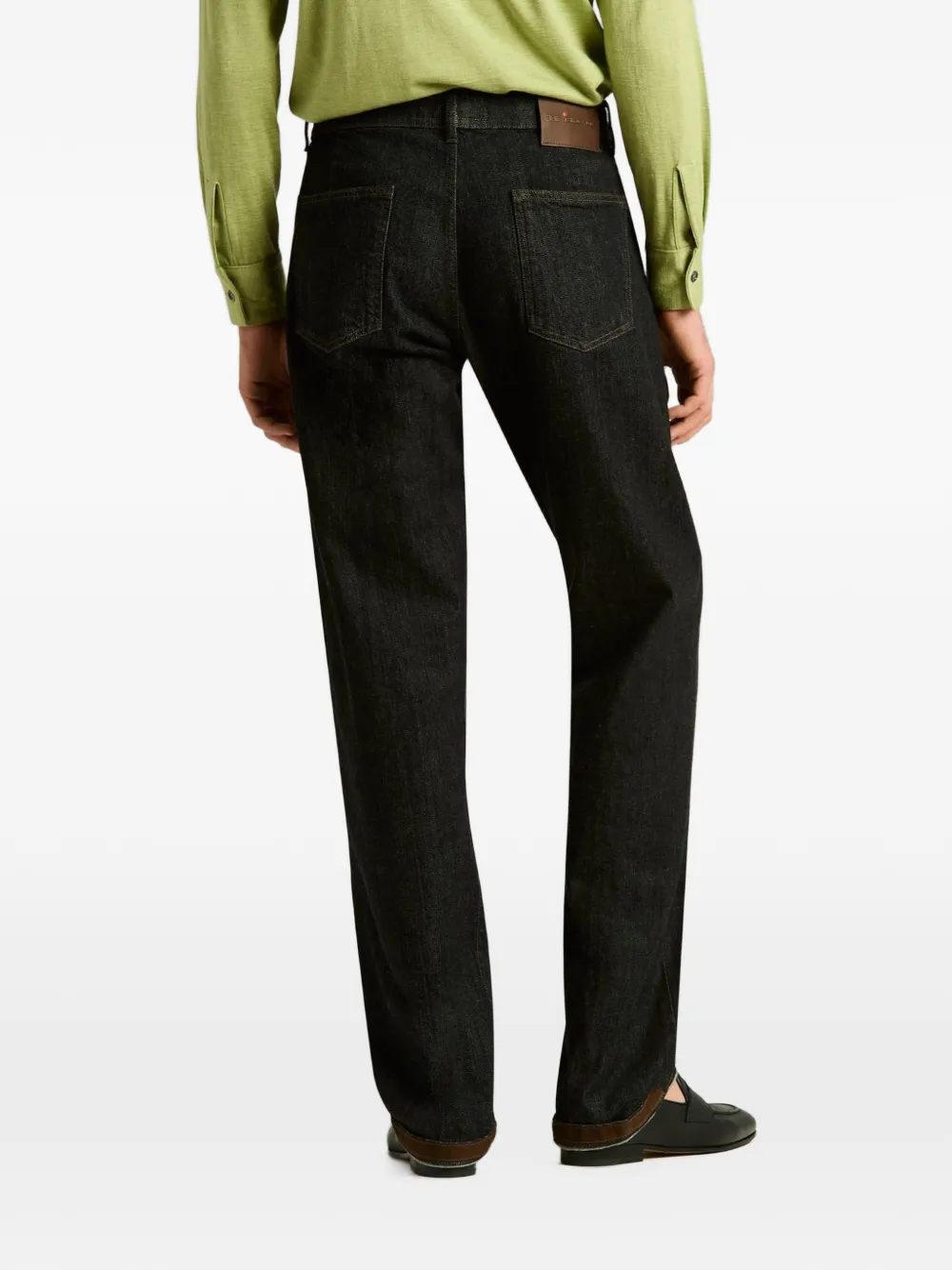 Kiton Straight jeans met knopen Zwart