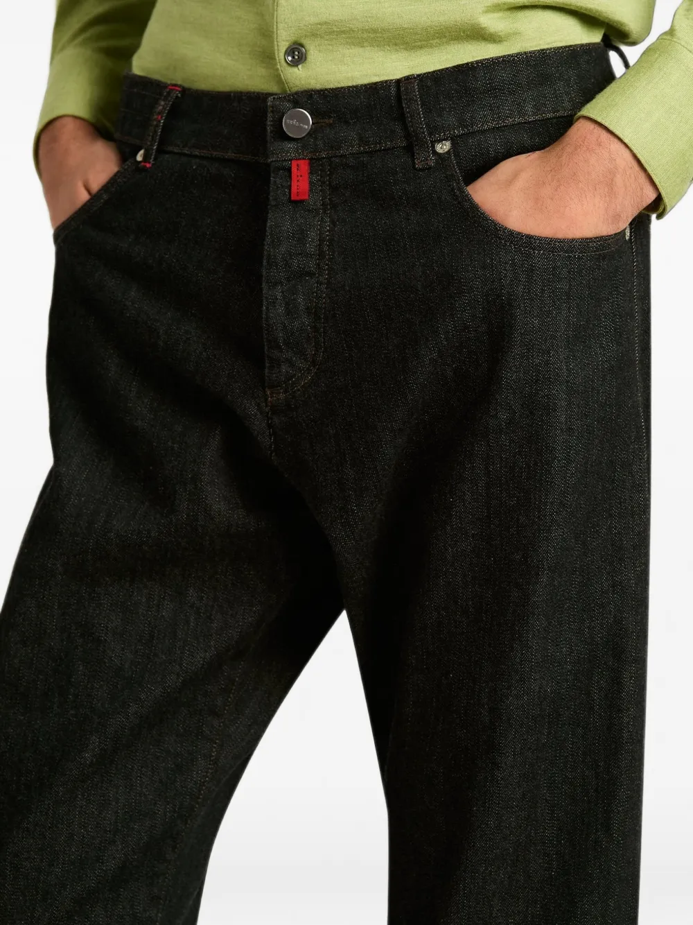Kiton Straight jeans met knopen Zwart