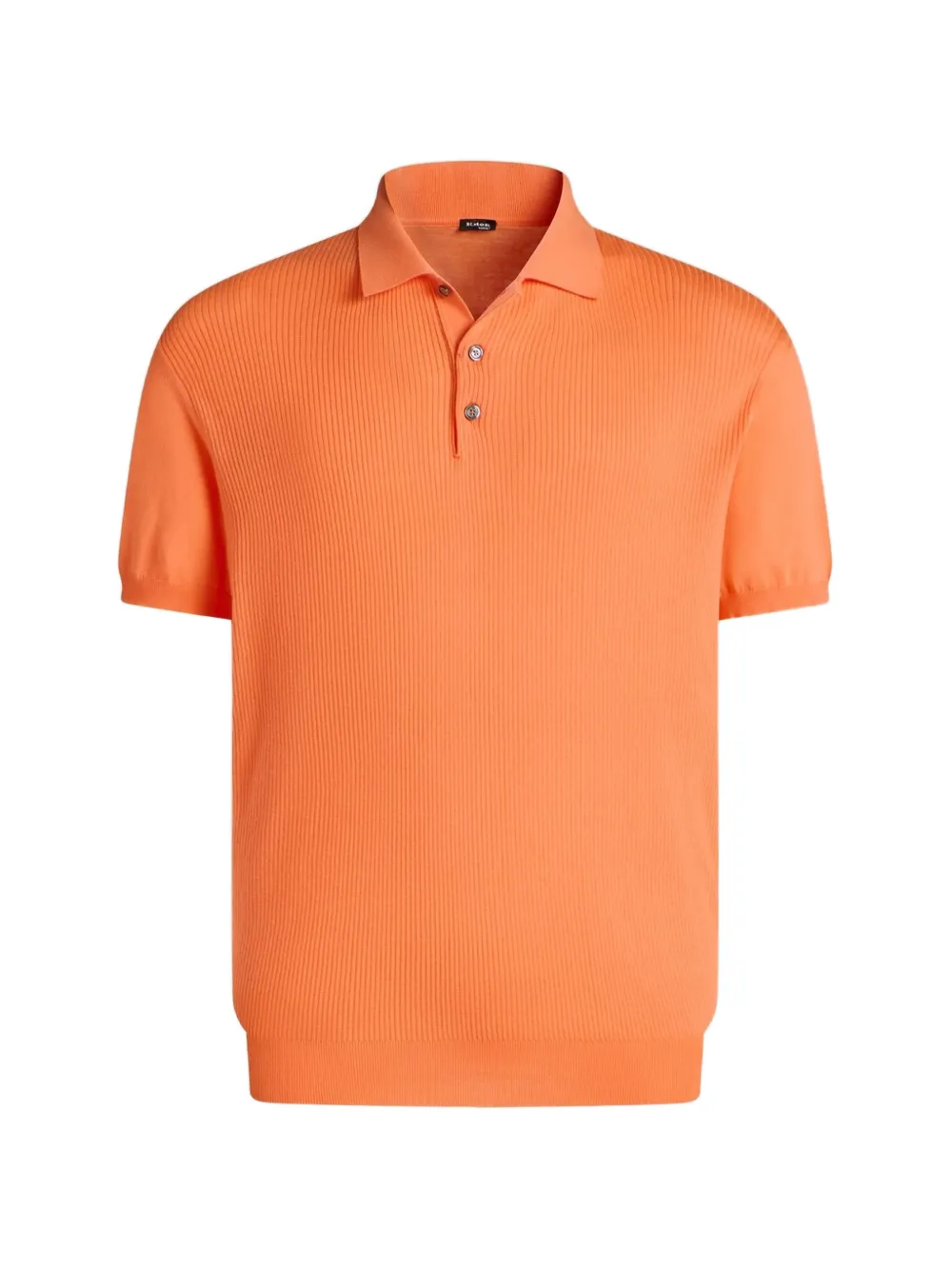 Kiton Geribbeld katoenen poloshirt Oranje
