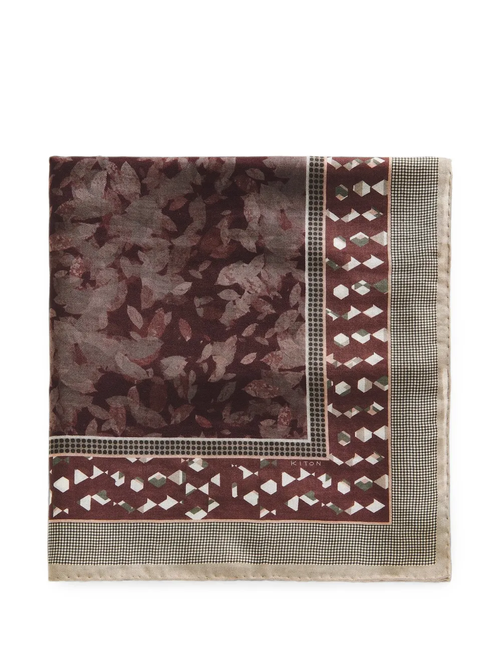 Kiton Sjaal met geometrisch patroon en bloemenprint Rood