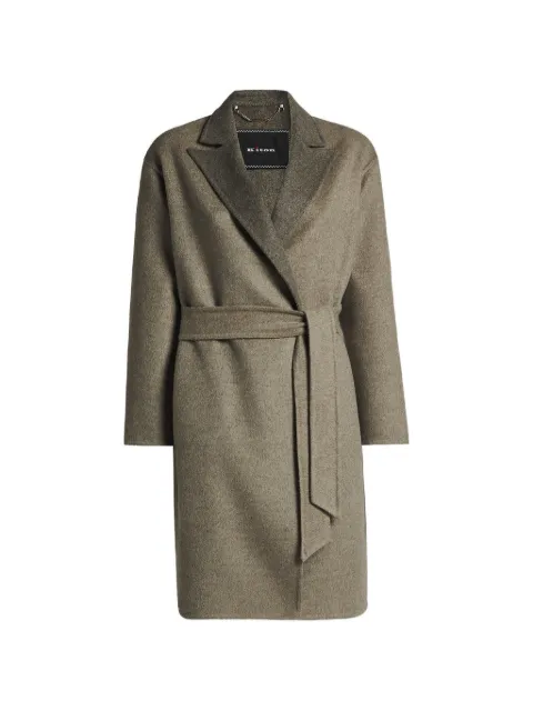 Kiton belted wide-lapel coat