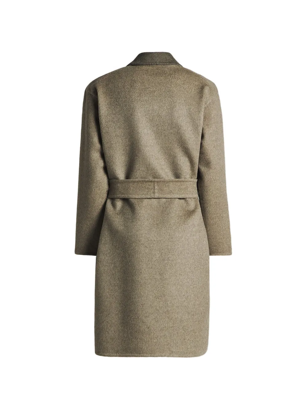 Kiton belted wide-lapel coat Grijs