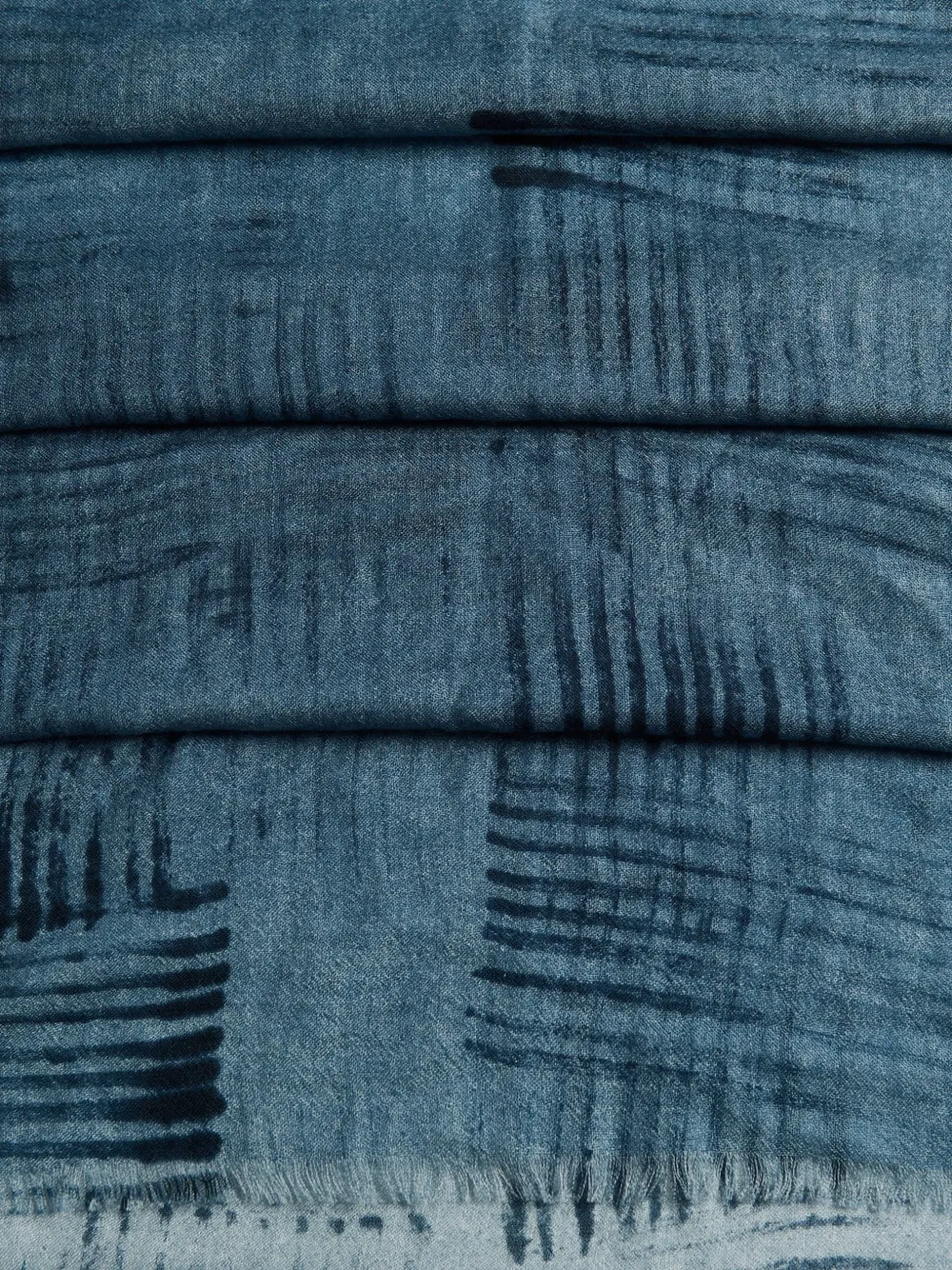 Kiton Lichtgewicht stola met franje Blauw