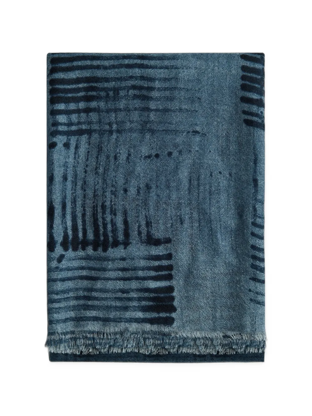 Kiton Stola con frange - Blu