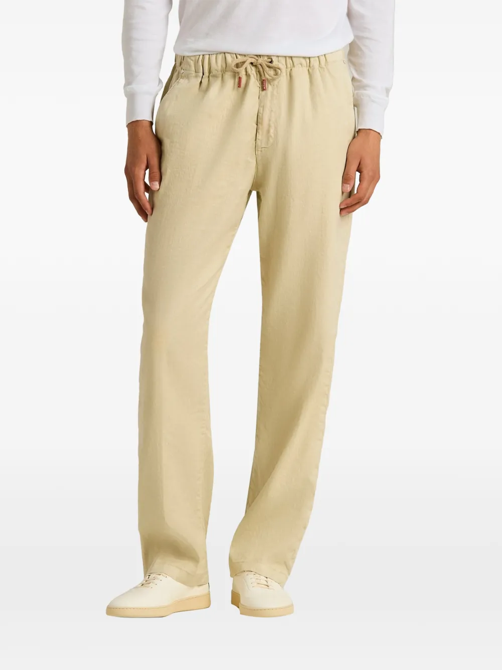 Kiton Broek met elastische taille en trekkoord Beige
