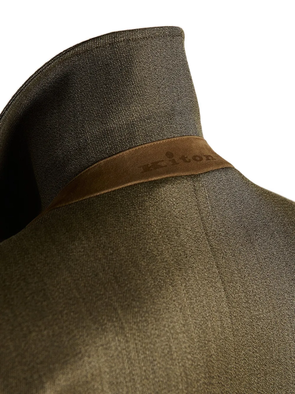 Kiton virgin wool overcoat Groen