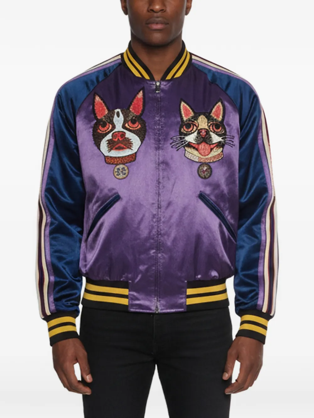 Gucci Pre-Owned 2018 Bosco & Orso Bomberjacke mit Stickerei - Violett