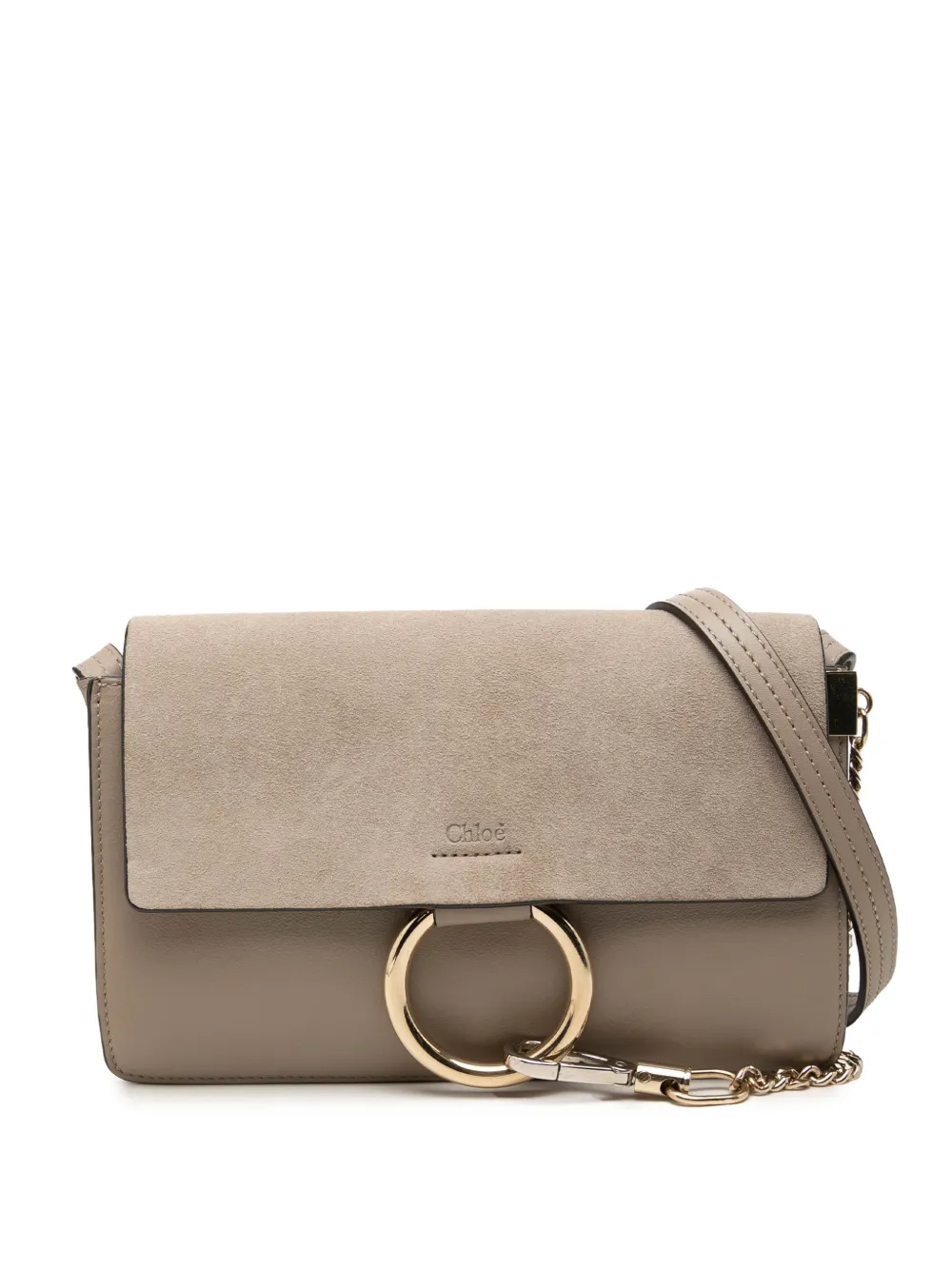 Chloé Pre-Owned 2017 kleine Faye Umhängetasche aus Wild- und Kalbsleder - Grau