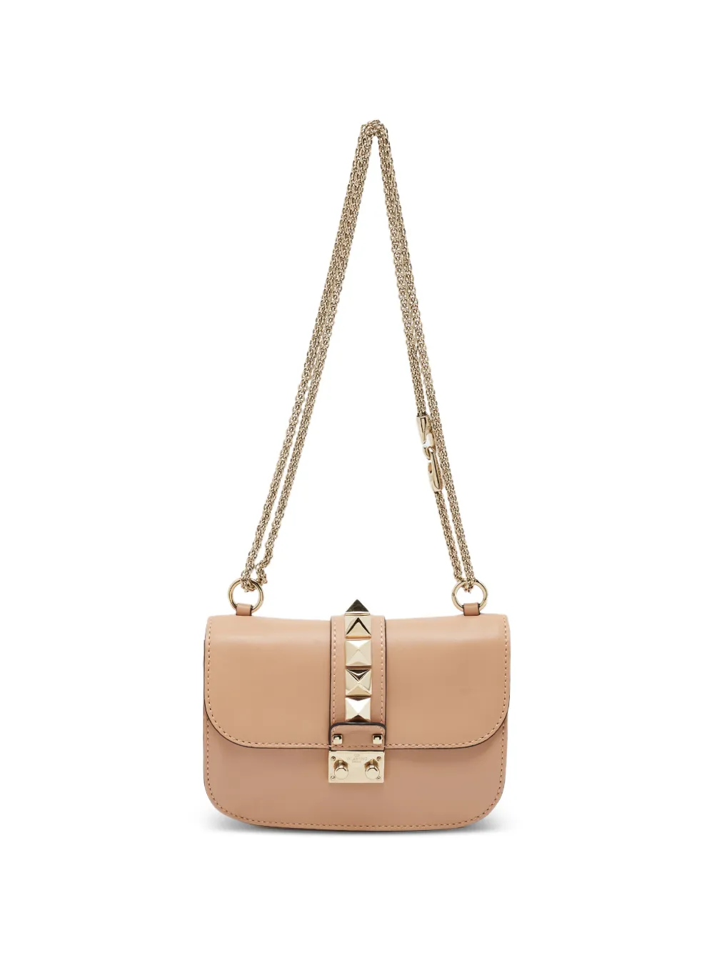 Valentino Garavani Pre-Owned small Rockstud Glam Lock shoulder bag - Nude