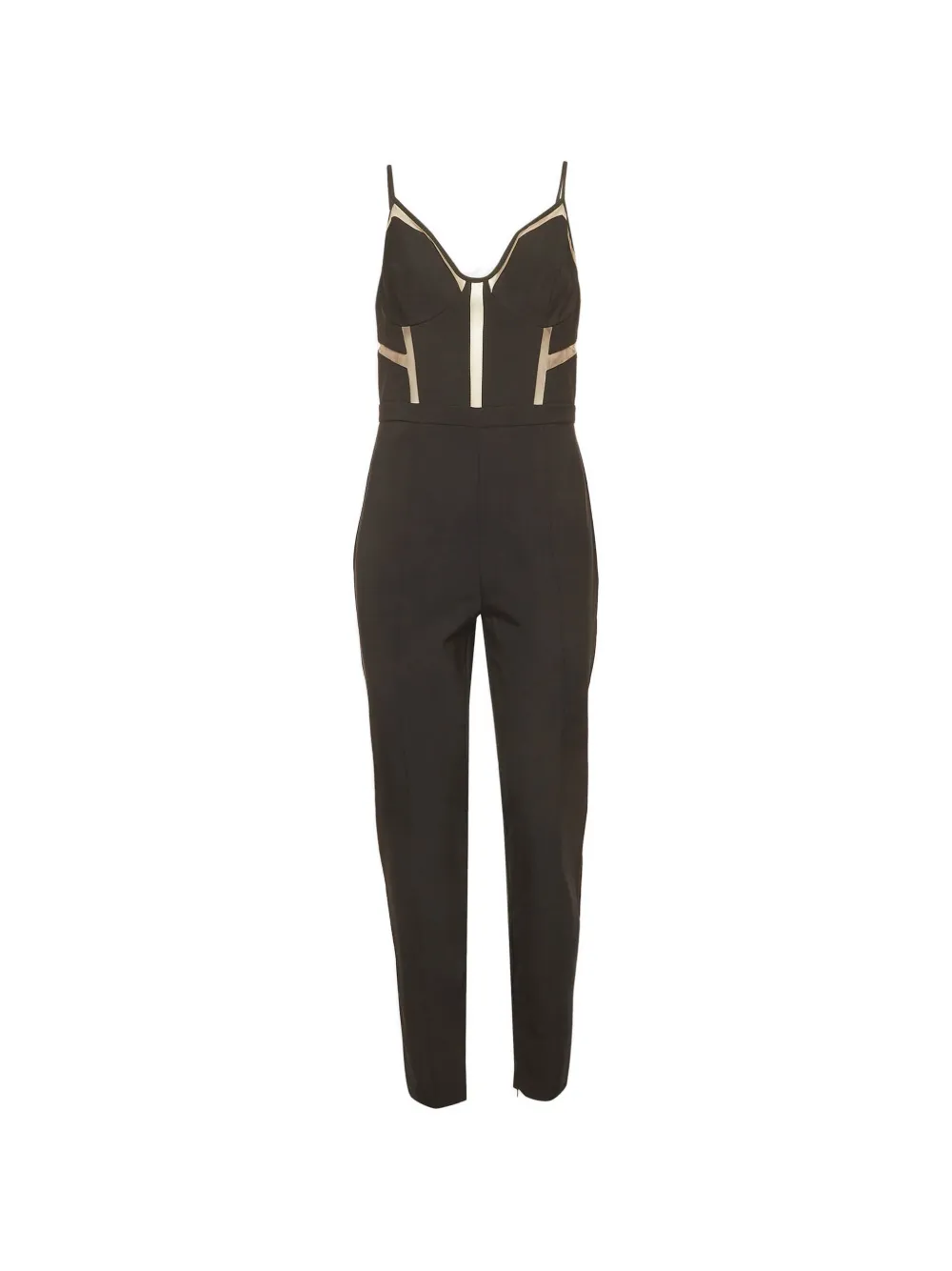 Elisabetta Franchi tulle-insert bustier jumpsuit - Nero