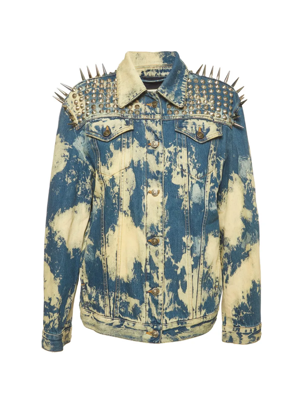 Gucci Pre-Owned veste en jean cloutée à effet délavé - Bleu