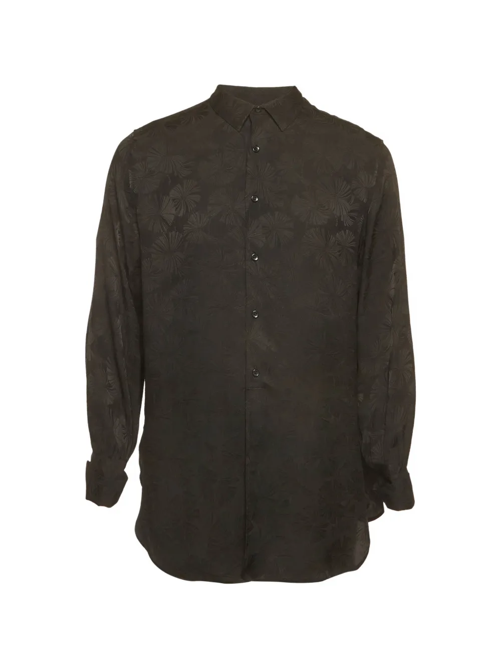 Saint Laurent Pre-Owned chemise à fleurs en jacquard - Noir Saint Laurent Pre-Owned chemise à fleurs en jacquard - Noir