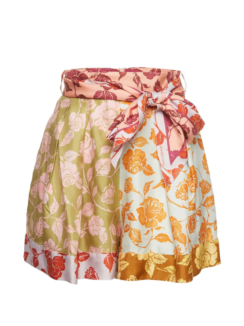 Pre-owned Zimmermann Lovestruck Floral-print Shorts In Pink