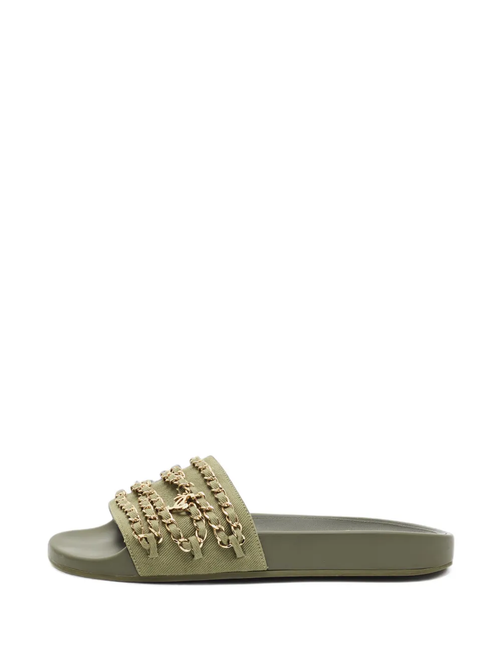 CHANEL Pre-Owned Tropiconic chain slides - Grün