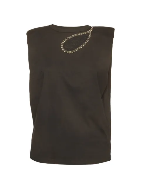 SANDRO Gustave crystal-embellished cut-out top
