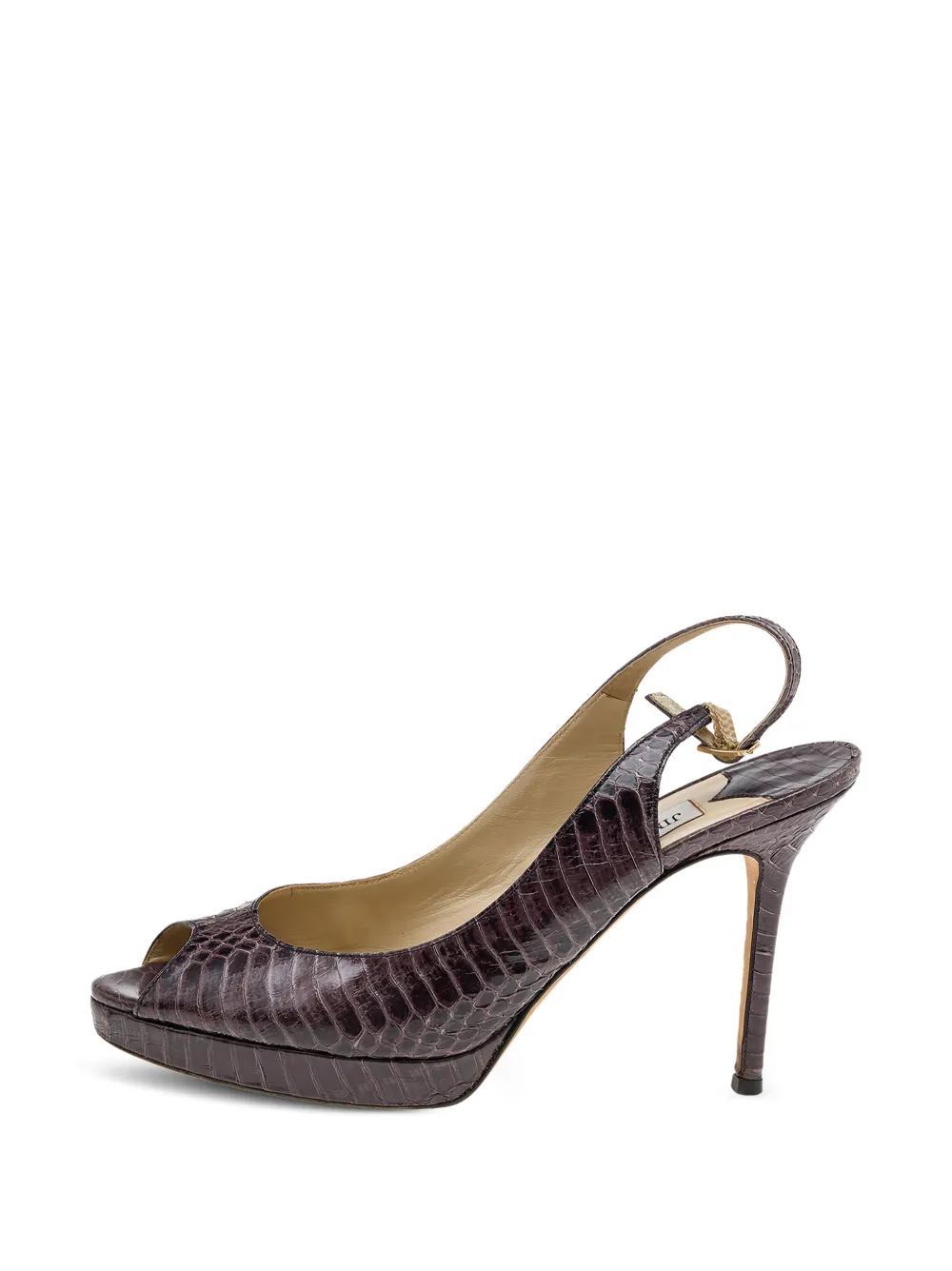 Jimmy Choo Pre-Owned python-embossed platform sandals - Violett