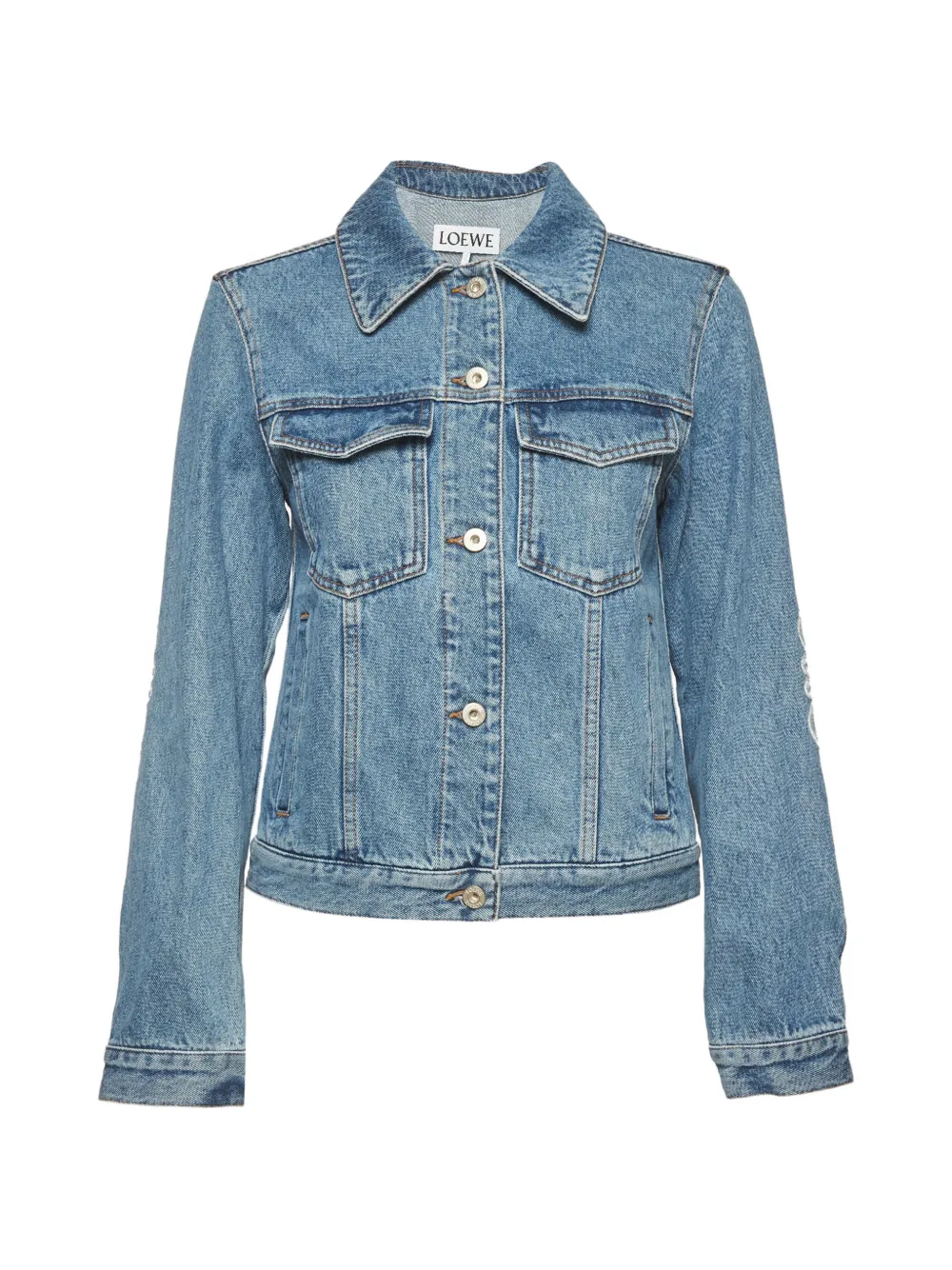 Loewe Pre-Owned Anagram laser-cut denim jacket - Blau