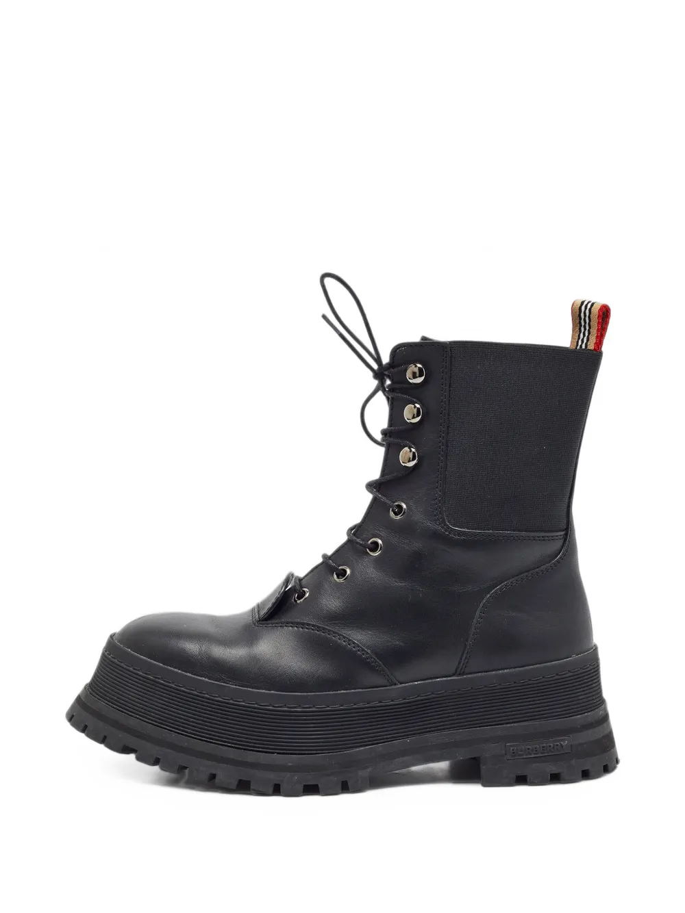 Burberry Pre-Owned Iconic Stripe platform ankle boots - Schwarz