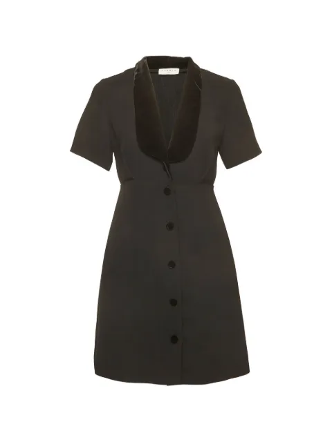 SANDRO Helena velvet-trim dress