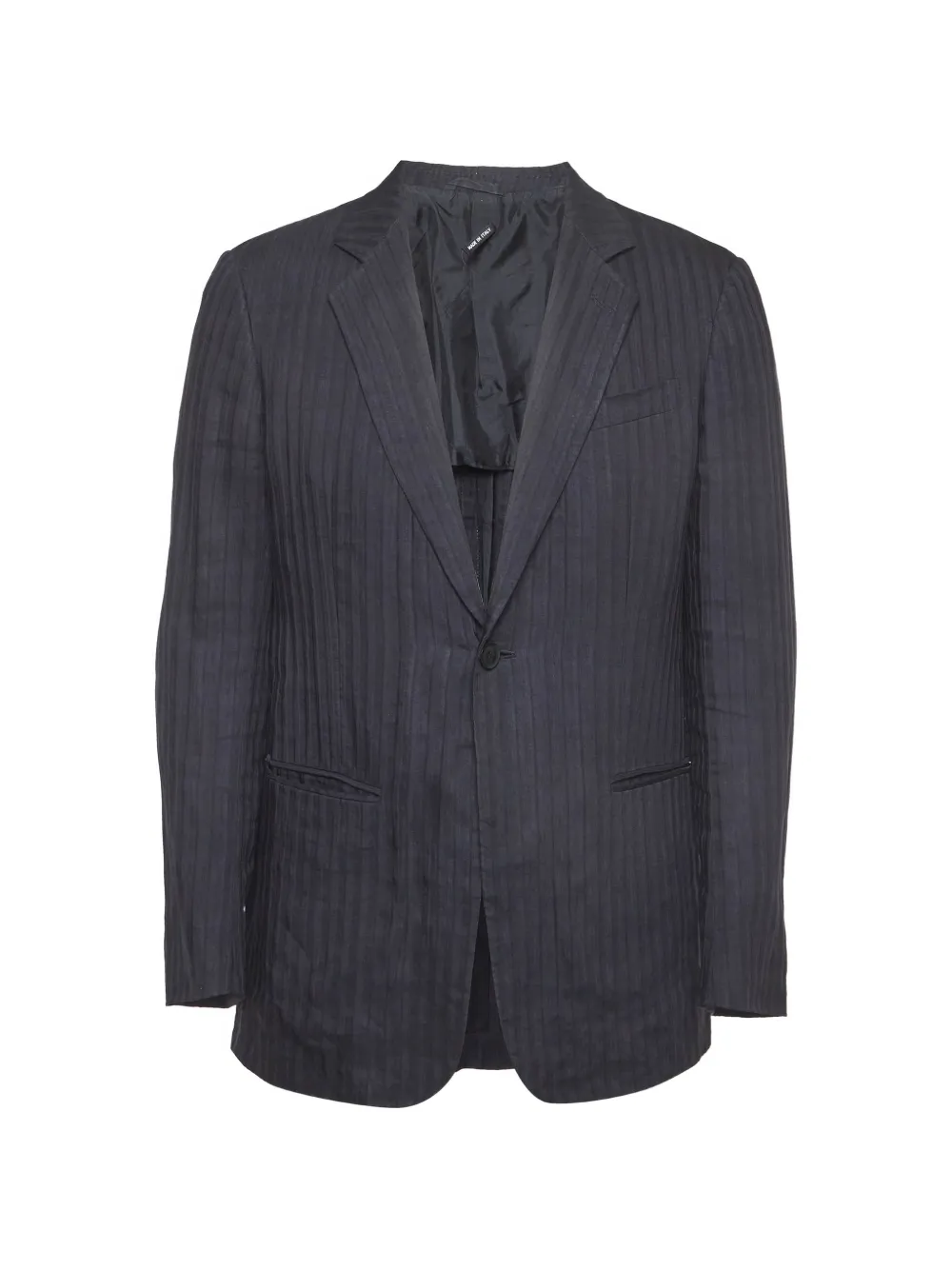 Giorgio Armani Pre-Owned striped single-breasted blazer - Bleu Giorgio Armani Pre-Owned striped single-breasted blazer - Bleu