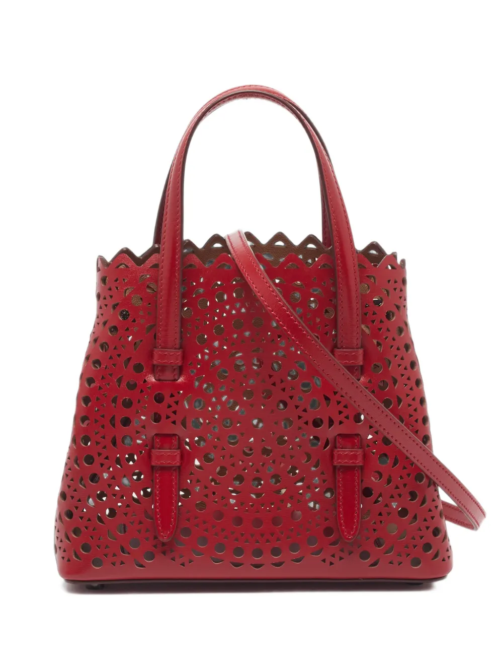 Alaïa Pre-Owned 20 Mina laser-cut leather tote bag - Rot