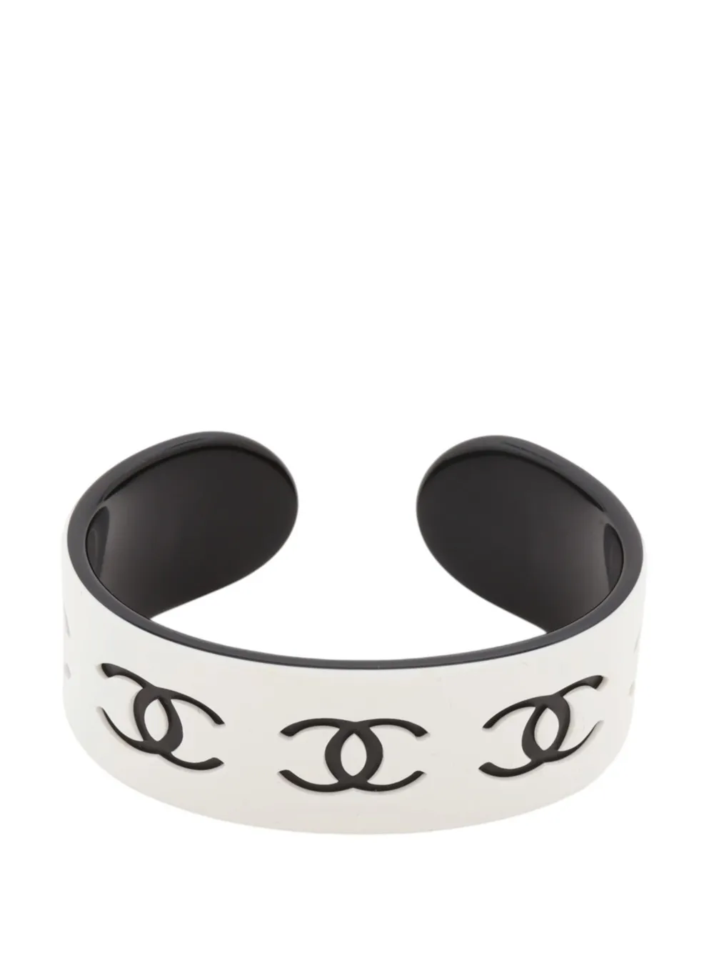 CHANEL Pre-Owned 2002 CC Resin Cuff Bracelet costume bracelet - Noir