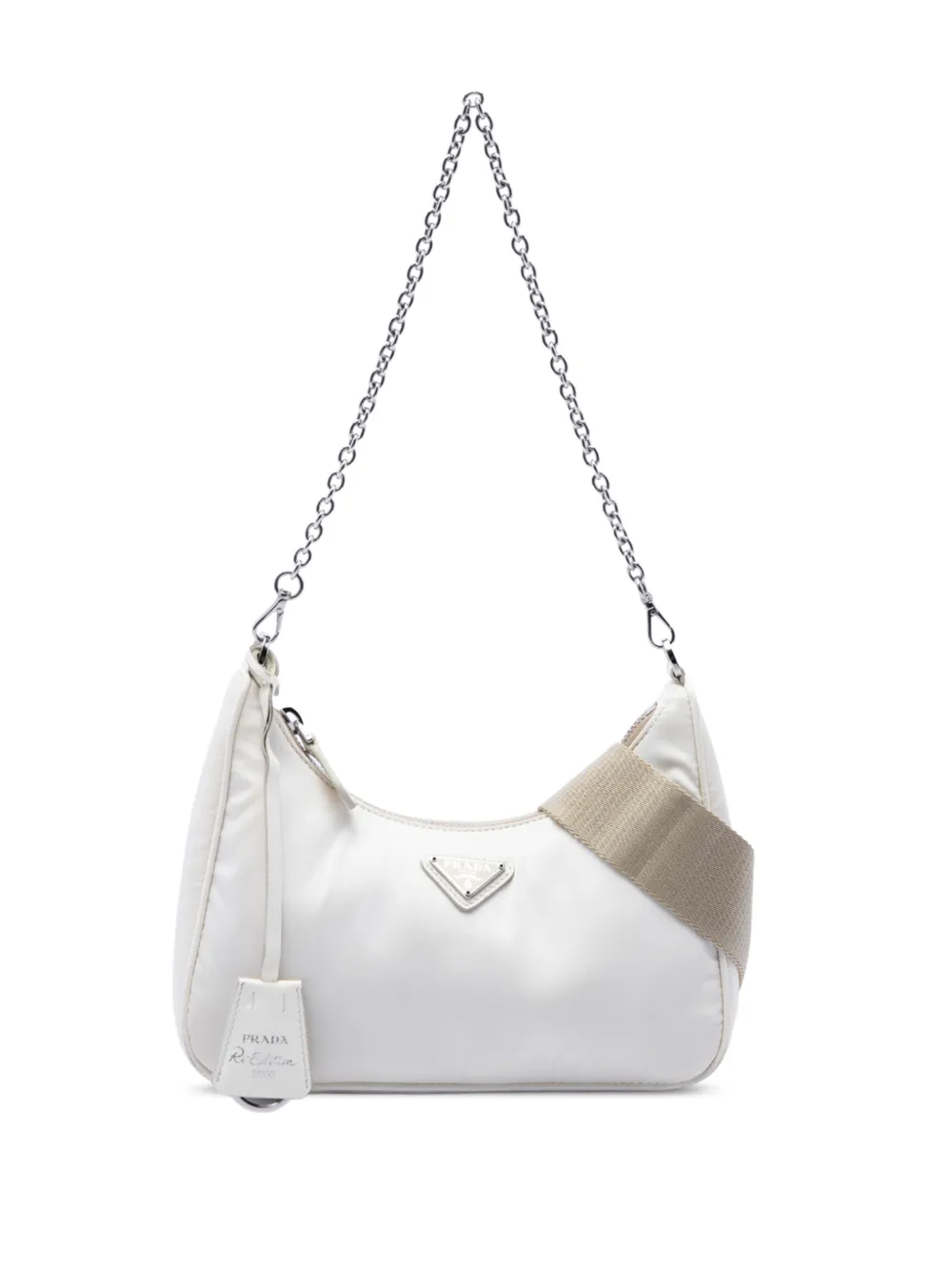 Prada Pre-Owned 2019-2026 Tessuto Re-Edition 2005 satchel - Bianco