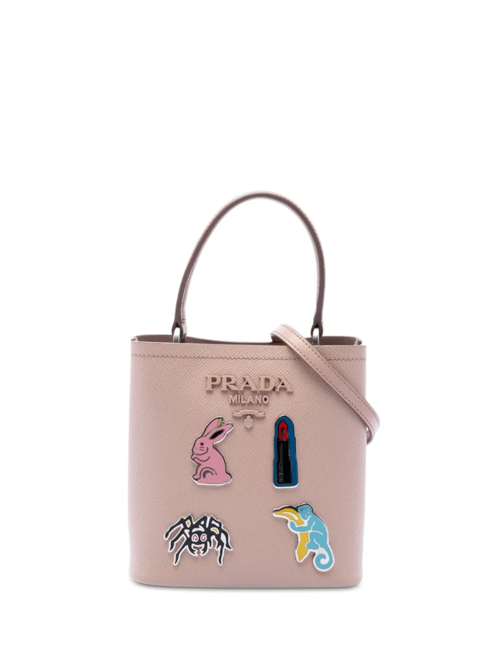 Prada Pre-Owned 2013-2026 Small Saffiano Cuir Smalto Panier satchel - Marrone