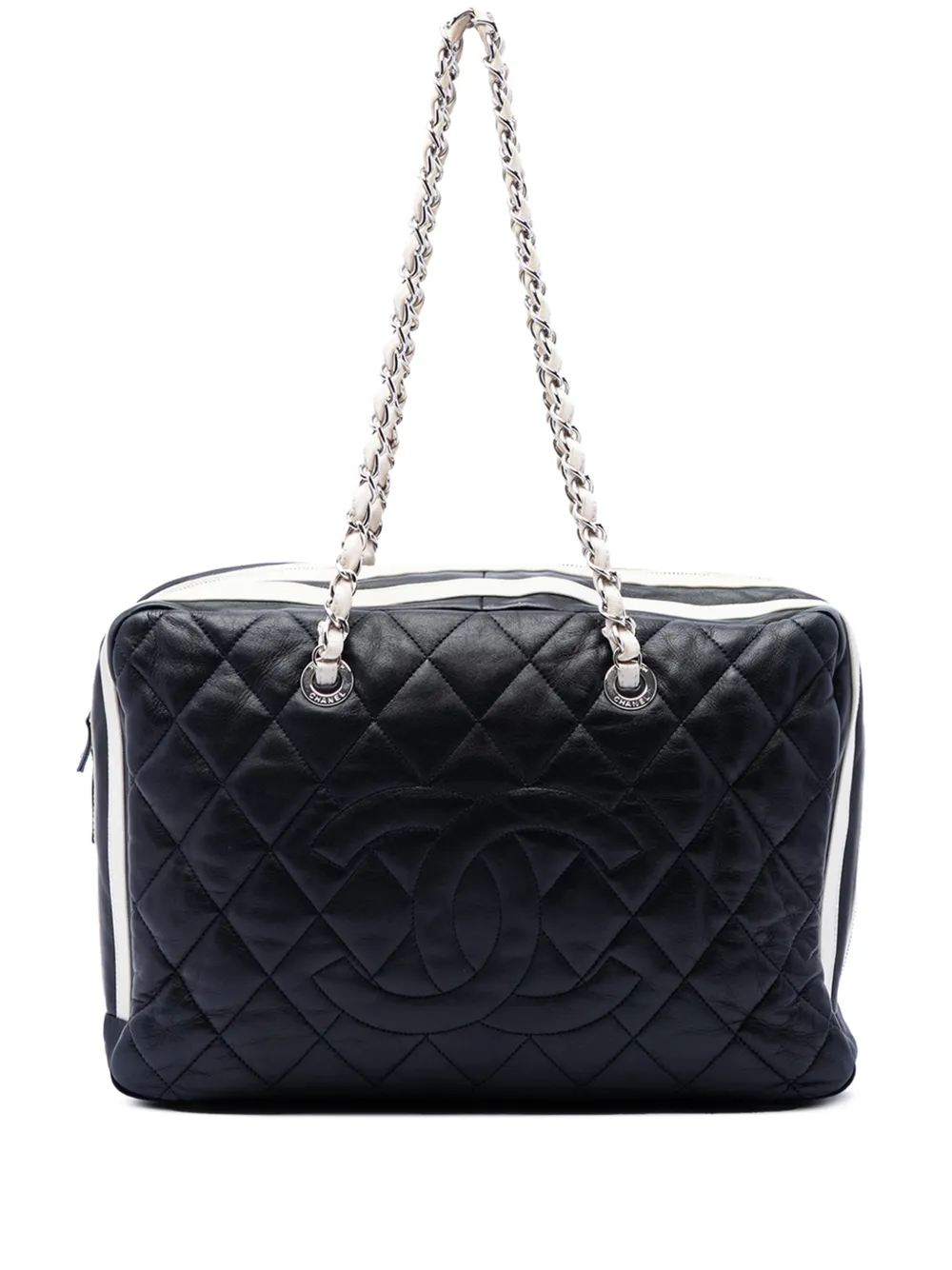 CHANEL Pre-Owned 2009-2010 Paris Venice Quilted Lambskin Lido shoulder bag - Blu